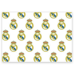 Поздравительная открытка с принтом Real Madrid в Санкт-Петербурге, 100% бумага | плотность бумаги 280 г/м2, матовая, на обратной стороне линовка и место для марки
 | Тематика изображения на принте: real madrid | реал мадрид | спорт | фк | футбол