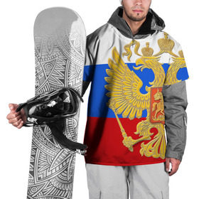 Накидка на куртку 3D с принтом Флаг и герб РФ в Санкт-Петербурге, 100% полиэстер |  | Тематика изображения на принте: герб | патриот | россия | рф | флаг