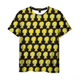 Мужская футболка 3D с принтом Лиза Симпсон в Санкт-Петербурге, 100% полиэфир | прямой крой, круглый вырез горловины, длина до линии бедер | simpsons | лиза | симпсоны