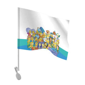 Флаг для автомобиля с принтом Симпсоны в Санкт-Петербурге, 100% полиэстер | Размер: 30*21 см | гомер