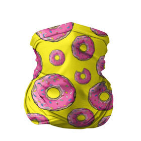 Бандана-труба 3D с принтом Пончики в Санкт-Петербурге, 100% полиэстер, ткань с особыми свойствами — Activecool | плотность 150‒180 г/м2; хорошо тянется, но сохраняет форму | Тематика изображения на принте: donut | simpsons | паттерн | пончик