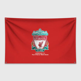 Флаг-баннер с принтом Liverpool в Санкт-Петербурге, 100% полиэстер | размер 67 х 109 см, плотность ткани — 95 г/м2; по краям флага есть четыре люверса для крепления | ливерпуль