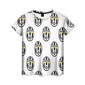 Женская футболка 3D с принтом Juventus в Санкт-Петербурге, 100% полиэфир ( синтетическое хлопкоподобное полотно) | прямой крой, круглый вырез горловины, длина до линии бедер | juventus | спорт | фк | футбол | ювентус