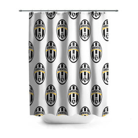 Штора 3D для ванной с принтом Juventus в Санкт-Петербурге, 100% полиэстер | плотность материала — 100 г/м2. Стандартный размер — 146 см х 180 см. По верхнему краю — пластиковые люверсы для креплений. В комплекте 10 пластиковых колец | juventus | спорт | фк | футбол | ювентус