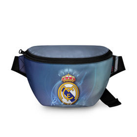 Поясная сумка 3D с принтом Real Madrid в Санкт-Петербурге, 100% полиэстер | плотная ткань, ремень с регулируемой длиной, внутри несколько карманов для мелочей, основное отделение и карман с обратной стороны сумки застегиваются на молнию | real madrid | реал мадрид | спорт | футбол