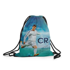 Рюкзак-мешок 3D с принтом Ronaldo в Санкт-Петербурге, 100% полиэстер | плотность ткани — 200 г/м2, размер — 35 х 45 см; лямки — толстые шнурки, застежка на шнуровке, без карманов и подкладки | роналдо