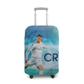 Чехол для чемодана 3D с принтом Ronaldo в Санкт-Петербурге, 86% полиэфир, 14% спандекс | двустороннее нанесение принта, прорези для ручек и колес | роналдо