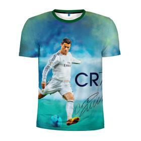 Мужская футболка 3D спортивная с принтом Ronaldo в Санкт-Петербурге, 100% полиэстер с улучшенными характеристиками | приталенный силуэт, круглая горловина, широкие плечи, сужается к линии бедра | Тематика изображения на принте: роналдо