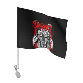 Флаг для автомобиля с принтом Slipknot в Санкт-Петербурге, 100% полиэстер | Размер: 30*21 см | deth | rock | slipknot | маска | мрак | рок | слипнот | череп