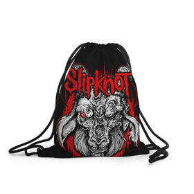 Рюкзак-мешок 3D с принтом Slipknot в Санкт-Петербурге, 100% полиэстер | плотность ткани — 200 г/м2, размер — 35 х 45 см; лямки — толстые шнурки, застежка на шнуровке, без карманов и подкладки | Тематика изображения на принте: deth | rock | slipknot | маска | мрак | рок | слипнот | череп