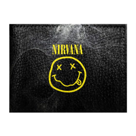 Обложка для студенческого билета с принтом Nirvana в Санкт-Петербурге, натуральная кожа | Размер: 11*8 см; Печать на всей внешней стороне | cobain | curt | nirvana | rock | smile | кобейн | курт | рок | смайл