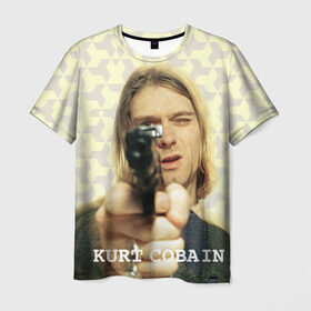 Мужская футболка 3D с принтом Nirvana в Санкт-Петербурге, 100% полиэфир | прямой крой, круглый вырез горловины, длина до линии бедер | Тематика изображения на принте: cobain | curt | nirvana | rock | кобейн | курт | рок