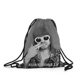 Рюкзак-мешок 3D с принтом Nirvana в Санкт-Петербурге, 100% полиэстер | плотность ткани — 200 г/м2, размер — 35 х 45 см; лямки — толстые шнурки, застежка на шнуровке, без карманов и подкладки | cobain | curt | nirvana | rock | кобейн | курт | рок