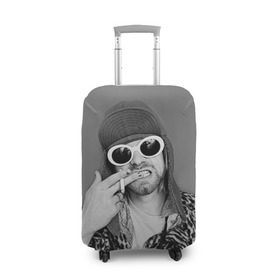 Чехол для чемодана 3D с принтом Nirvana в Санкт-Петербурге, 86% полиэфир, 14% спандекс | двустороннее нанесение принта, прорези для ручек и колес | cobain | curt | nirvana | rock | кобейн | курт | рок