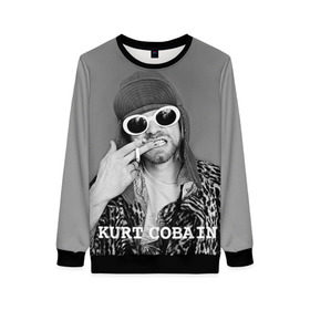 Женский свитшот 3D с принтом Nirvana в Санкт-Петербурге, 100% полиэстер с мягким внутренним слоем | круглый вырез горловины, мягкая резинка на манжетах и поясе, свободная посадка по фигуре | cobain | curt | nirvana | rock | кобейн | курт | рок