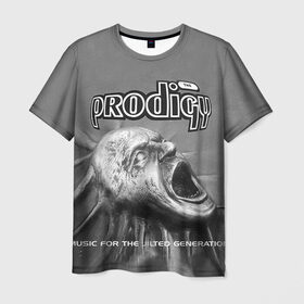 Мужская футболка 3D с принтом The Prodigy в Санкт-Петербурге, 100% полиэфир | прямой крой, круглый вырез горловины, длина до линии бедер | dnb | drum | prodigy | rave | продиджи | рейв | рэйв