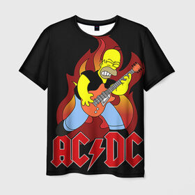 Мужская футболка 3D с принтом AC/DC в Санкт-Петербурге, 100% полиэфир | прямой крой, круглый вырез горловины, длина до линии бедер | Тематика изображения на принте: ac dc | acdc | rock | рок | эйсидиси