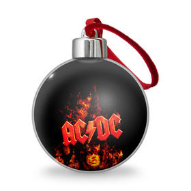 Ёлочный шар с принтом AC/DC в Санкт-Петербурге, Пластик | Диаметр: 77 мм | ac dc | acdc | rock | рок | эйсидиси