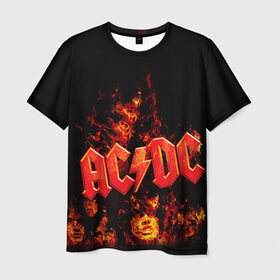 Мужская футболка 3D с принтом AC/DC в Санкт-Петербурге, 100% полиэфир | прямой крой, круглый вырез горловины, длина до линии бедер | ac dc | acdc | rock | рок | эйсидиси