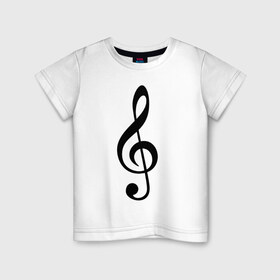 Детская футболка хлопок с принтом Скрипичный ключ в Санкт-Петербурге, 100% хлопок | круглый вырез горловины, полуприлегающий силуэт, длина до линии бедер | 