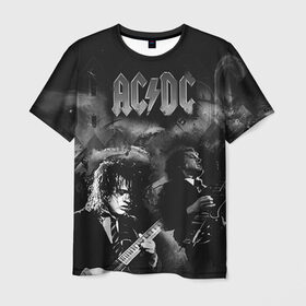 Мужская футболка 3D с принтом AC/DC в Санкт-Петербурге, 100% полиэфир | прямой крой, круглый вырез горловины, длина до линии бедер | ac dc | acdc | rock | рок | эйсидиси