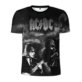 Мужская футболка 3D спортивная с принтом AC/DC в Санкт-Петербурге, 100% полиэстер с улучшенными характеристиками | приталенный силуэт, круглая горловина, широкие плечи, сужается к линии бедра | Тематика изображения на принте: ac dc | acdc | rock | рок | эйсидиси