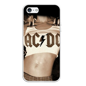Чехол для iPhone 5/5S матовый с принтом AC DC в Санкт-Петербурге, Силикон | Область печати: задняя сторона чехла, без боковых панелей | ac dc | acdc | rock | рок | эйсидиси