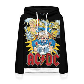 Женская толстовка 3D с принтом AC/DC в Санкт-Петербурге, 100% полиэстер  | двухслойный капюшон со шнурком для регулировки, мягкие манжеты на рукавах и по низу толстовки, спереди карман-кенгуру с мягким внутренним слоем. | ac dc | acdc | rock | рок | эйсидиси