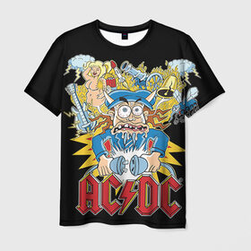 Мужская футболка 3D с принтом AC/DC в Санкт-Петербурге, 100% полиэфир | прямой крой, круглый вырез горловины, длина до линии бедер | Тематика изображения на принте: ac dc | acdc | rock | рок | эйсидиси