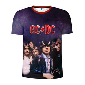 Мужская футболка 3D спортивная с принтом AC/DC в Санкт-Петербурге, 100% полиэстер с улучшенными характеристиками | приталенный силуэт, круглая горловина, широкие плечи, сужается к линии бедра | Тематика изображения на принте: ac dc | acdc | hell | highway | rock | to | рок | эйсидиси