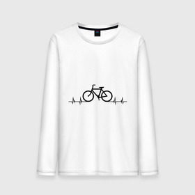 Мужской лонгслив хлопок с принтом Велоспорт в Санкт-Петербурге, 100% хлопок |  | Тематика изображения на принте: bicycle | bike | biker | байк | велик | велосипед | велосипедист | велоспорт | кардиограмма | спорт