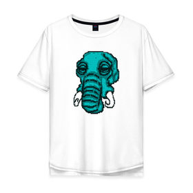 Мужская футболка хлопок Oversize с принтом Rufus в Санкт-Петербурге, 100% хлопок | свободный крой, круглый ворот, “спинка” длиннее передней части | elephant | hotline miami | hotlinemiami | слон