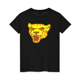 Женская футболка хлопок с принтом Tony в Санкт-Петербурге, 100% хлопок | прямой крой, круглый вырез горловины, длина до линии бедер, слегка спущенное плечо | hotline miami | hotlinemiami | tiger | тигр