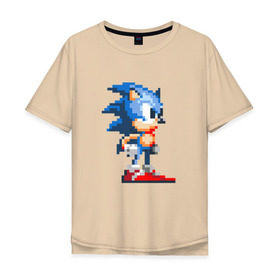 Мужская футболка хлопок Oversize с принтом Sonic в Санкт-Петербурге, 100% хлопок | свободный крой, круглый ворот, “спинка” длиннее передней части | nintendo | sonic | нинтендо | соник