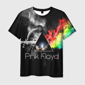 Мужская футболка 3D с принтом Pink Floyd в Санкт-Петербурге, 100% полиэфир | прямой крой, круглый вырез горловины, длина до линии бедер | pink floyd | rock | рок