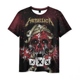Мужская футболка 3D с принтом Metallica в Санкт-Петербурге, 100% полиэфир | прямой крой, круглый вырез горловины, длина до линии бедер | Тематика изображения на принте: metallica | металл | рок
