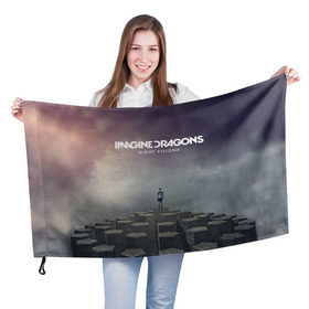 Флаг 3D с принтом Imagine Dragons в Санкт-Петербурге, 100% полиэстер | плотность ткани — 95 г/м2, размер — 67 х 109 см. Принт наносится с одной стороны | imagine dragons