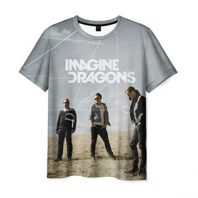 Мужская футболка 3D с принтом Imagine Dragons в Санкт-Петербурге, 100% полиэфир | прямой крой, круглый вырез горловины, длина до линии бедер | imagine dragons