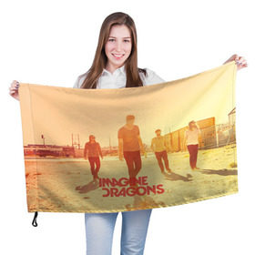 Флаг 3D с принтом Imagine Dragons в Санкт-Петербурге, 100% полиэстер | плотность ткани — 95 г/м2, размер — 67 х 109 см. Принт наносится с одной стороны | rock | имэджн драгонз | рок