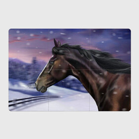 Магнитный плакат 3Х2 с принтом Английская чистокровная лошадь в Санкт-Петербурге, Полимерный материал с магнитным слоем | 6 деталей размером 9*9 см | 
