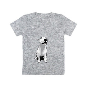 Детская футболка хлопок с принтом Бультерьер в Санкт-Петербурге, 100% хлопок | круглый вырез горловины, полуприлегающий силуэт, длина до линии бедер | пес | собака