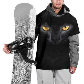 Накидка на куртку 3D с принтом Черная кошка в Санкт-Петербурге, 100% полиэстер |  | глаза | киса | кот | котик | кошка | черная кошка