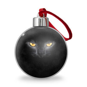 Ёлочный шар с принтом Черная кошка в Санкт-Петербурге, Пластик | Диаметр: 77 мм | Тематика изображения на принте: глаза | киса | кот | котик | кошка | черная кошка