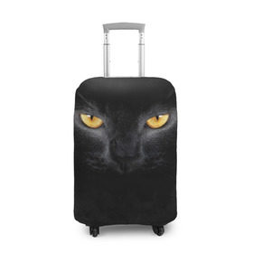 Чехол для чемодана 3D с принтом Черная кошка в Санкт-Петербурге, 86% полиэфир, 14% спандекс | двустороннее нанесение принта, прорези для ручек и колес | глаза | киса | кот | котик | кошка | черная кошка