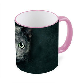 Кружка 3D с принтом Серый кот в Санкт-Петербурге, керамика | ёмкость 330 мл | Тематика изображения на принте: киса | кот | котик | кошка | серый кот
