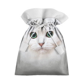 Подарочный 3D мешок с принтом Белый котик в Санкт-Петербурге, 100% полиэстер | Размер: 29*39 см | белая кошка | киса | кот | котик | кошка