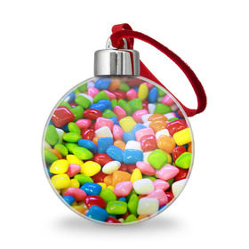 Ёлочный шар с принтом Конфетки в Санкт-Петербурге, Пластик | Диаметр: 77 мм | вкусности | конфеты | мармелад | сладости