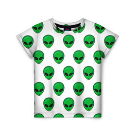 Детская футболка 3D с принтом Пришелец в Санкт-Петербурге, 100% гипоаллергенный полиэфир | прямой крой, круглый вырез горловины, длина до линии бедер, чуть спущенное плечо, ткань немного тянется | инопланетянин | пришелец