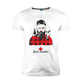 Мужская футболка премиум с принтом Канадский лесоруб в Санкт-Петербурге, 92% хлопок, 8% лайкра | приталенный силуэт, круглый вырез ворота, длина до линии бедра, короткий рукав | борода