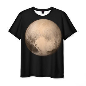 Мужская футболка 3D с принтом Плутон в Санкт-Петербурге, 100% полиэфир | прямой крой, круглый вырез горловины, длина до линии бедер | космос | планета | плутон